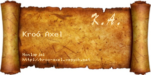 Kroó Axel névjegykártya